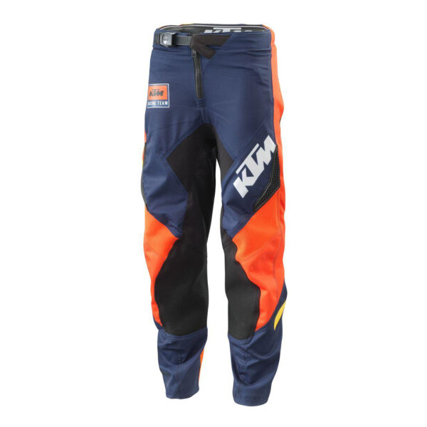 Pantalón KTM gravity-fx niño Pantalón MX para niños Zonas de ventilación perforadas Inserciones de malla Reforzado con Cordura® Refuerzo de Kevlar® Resistente al calor y a la abrasión para las rodillas Inserciones elásticas en zonas de movimiento intenso 84 % poliéster / 9 % nylon / 7 % Kevlar®